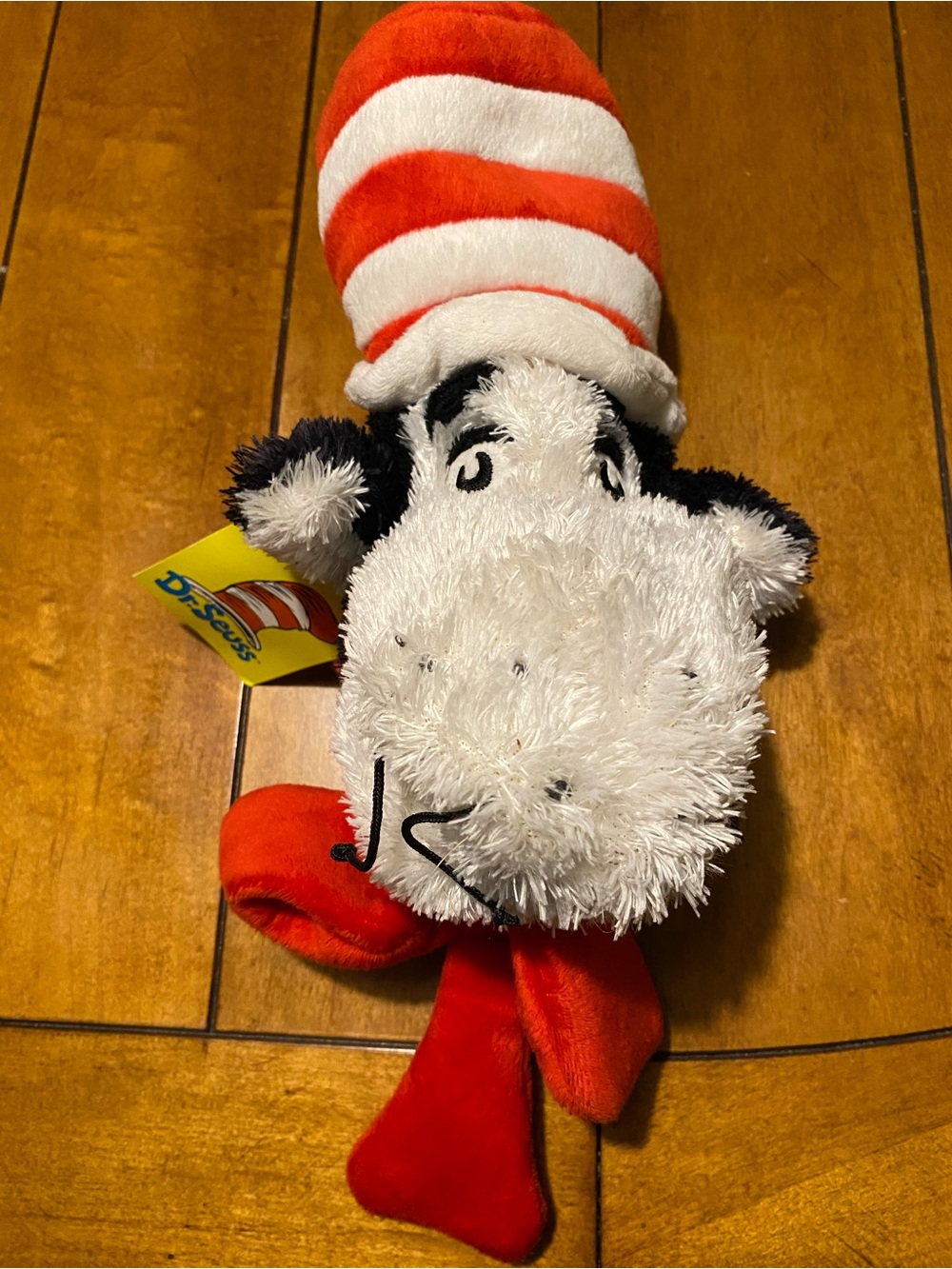 Vintage 2002 Dr Seuss 12-in “Cat in The Hat" Shaggy Plush Hand Puppet NWT
